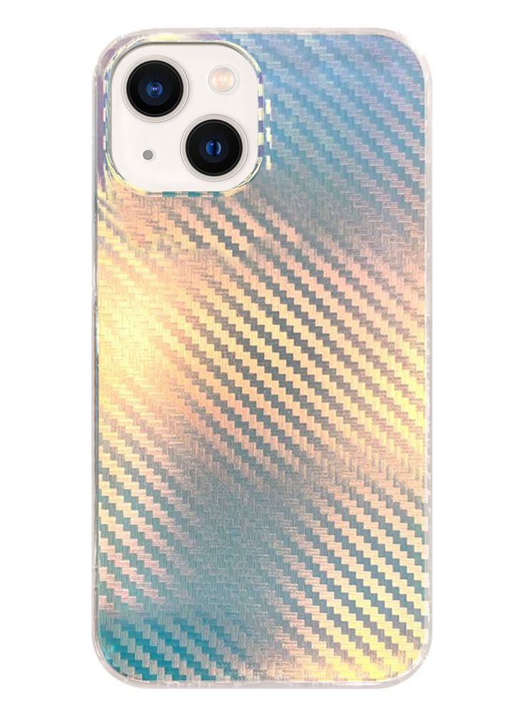 JOWAY ( Case for iphone 14 Plus ) Case Holographic Abstract Art Case Cover Gradient Rainbow Color Effect Aesthetic Hologram Carbon Fiber Pattern Back Cover - Image 1