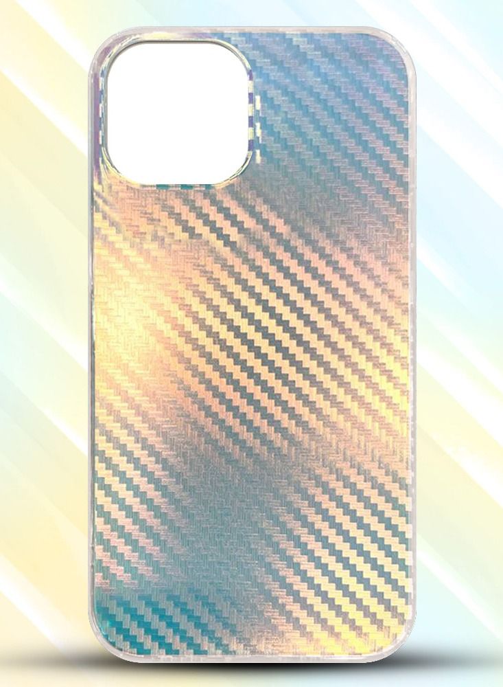JOWAY ( Case for iphone 14 Plus ) Case Holographic Abstract Art Case Cover Gradient Rainbow Color Effect Aesthetic Hologram Carbon Fiber Pattern Back Cover - Image 3