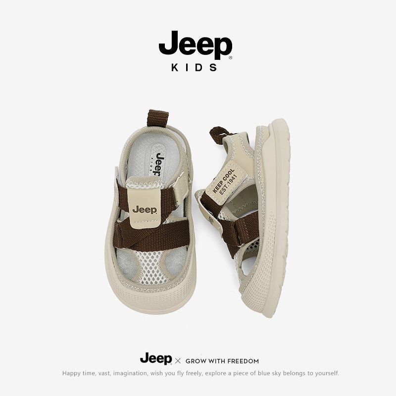 Jeep Children'S Shoes Baby Sandals 6-12 Months Summer Mesh Breathable Toe Cap Anti-Kick New Baby Toddler Shoes - Image 3