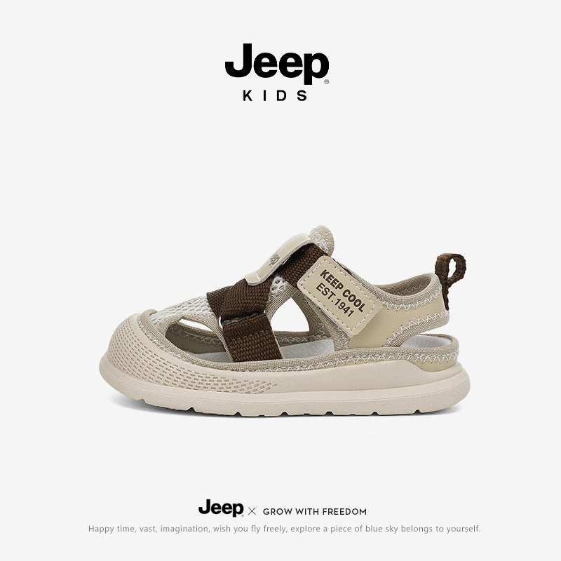 Jeep Children'S Shoes Baby Sandals 6-12 Months Summer Mesh Breathable Toe Cap Anti-Kick New Baby Toddler Shoes - Image 2