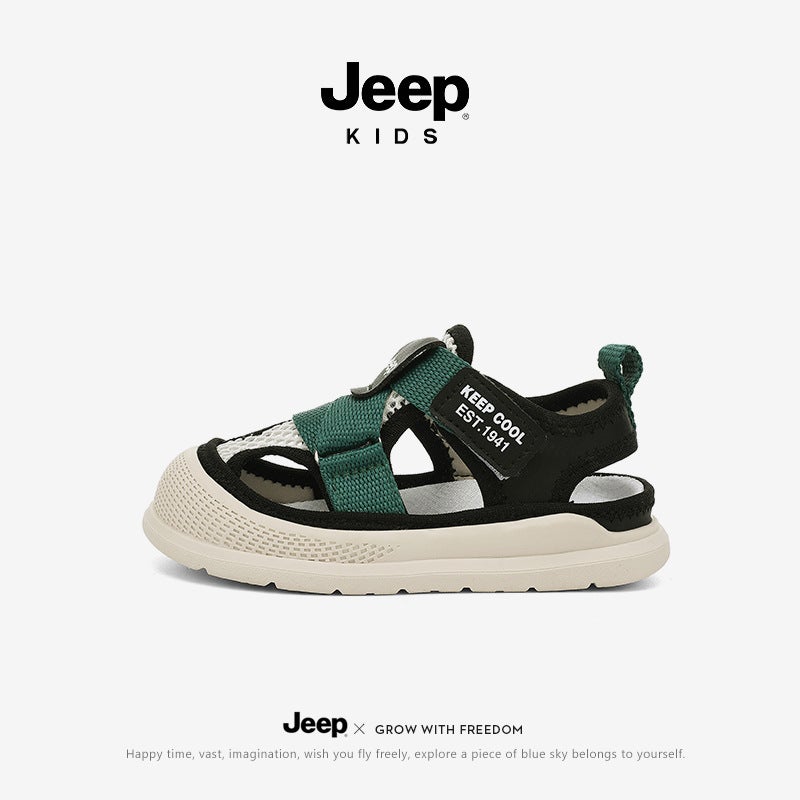 Jeep Children'S Shoes Baby Sandals 6-12 Months Summer Mesh Breathable Toe Cap Anti-Kick New Baby Toddler Shoes - Image 1
