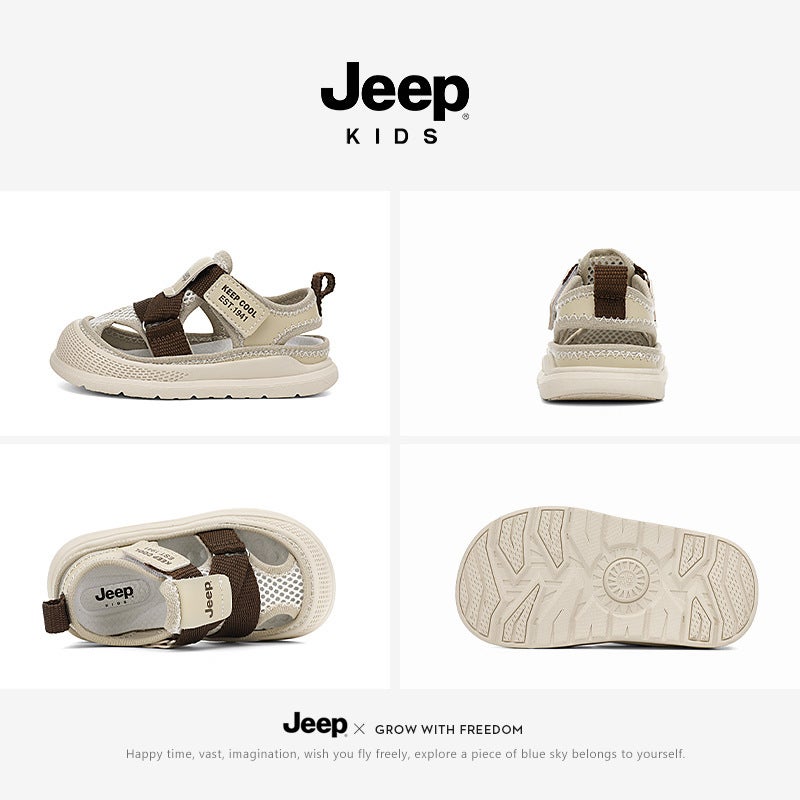 Jeep Children'S Shoes Baby Sandals 6-12 Months Summer Mesh Breathable Toe Cap Anti-Kick New Baby Toddler Shoes - Image 4