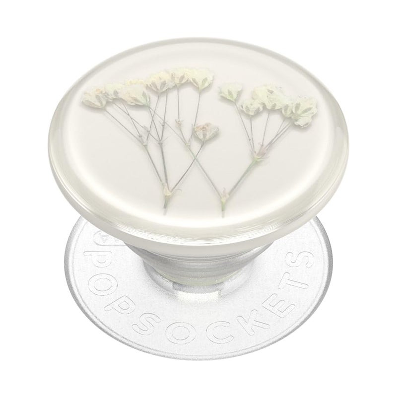 PopSockets Adhesive Phone Grip, Holder, Phone Stand, Flower - Pressed Flower Baby's Breath - Image 1