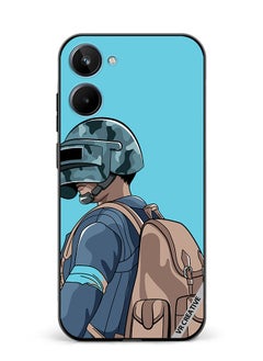 Protective Case Cover For Realme 10 Helmet And In Military Uniform Design Multicolour