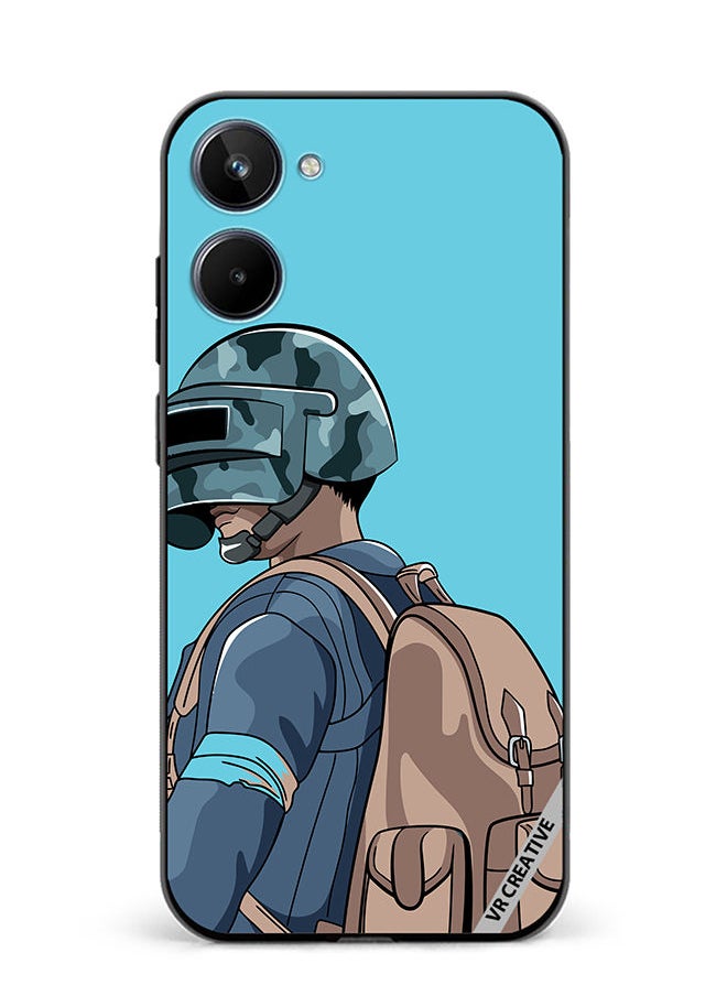 VR CREATIVE - Protective Case Cover For Realme 10 Helmet And In Military Uniform Design Multicolour - Image 1