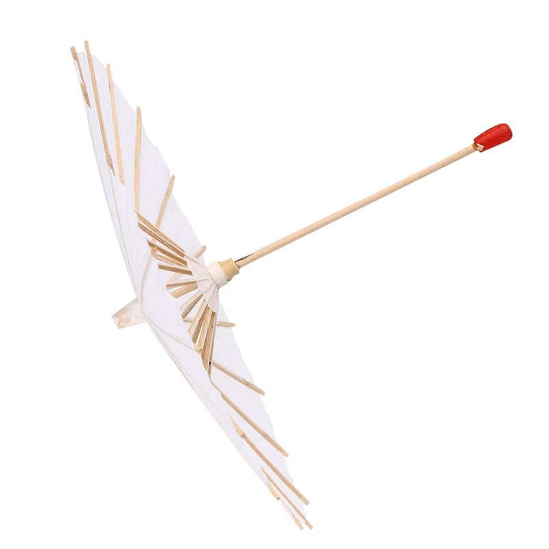 White Paper Umbrella DIY Hand Painting Vintage Decor Smooth Open Close Size 20cm - Image 4