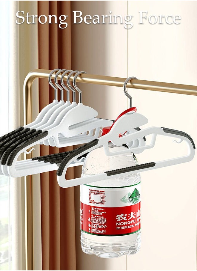 10 Pack Plastic Clothes Hangers, Durable Clothes Hangers with Non-Slip Pads 360°Swivel Hook, Space Saving Easy Slide Clothes Hanger for Closet, Great for Shirts, Pants, Scarves, Strong Enough for Coat