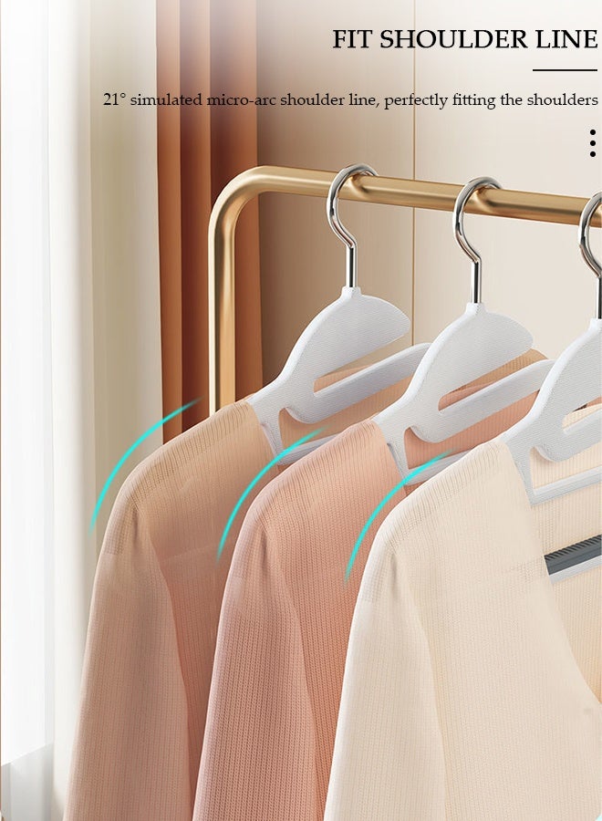 DUNISO 10 عبوات من شماعات الملابس البلاستيكية، شماعات ملابس متينة مع وسادات مضادة للانزلاق وخطاف دوار 360 درجة، شماعة ملابس سهلة الانزلاق لتوفير المساحة للخزانة، رائعة للقمصان والسراويل والأوشحة، قوية بما يكفي للمعطف - Image 3