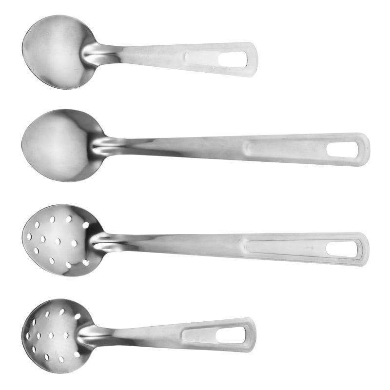 1 Set 4Pcs Stainless Steel Spoons Multipurpose Buffet Colander Spoons ( ) - Image 1