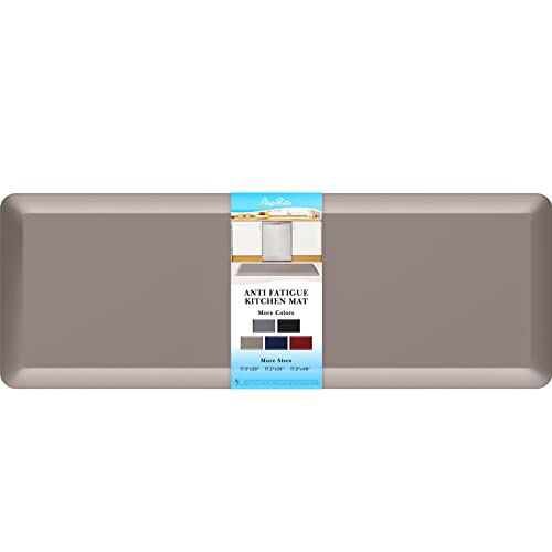 StepRite 45 Inch Thick Kitchen Mat Anti Fatigue Mat Kitchen Rugs Kitchen Decor NonSlip Stain Resistant Waterproof Kitchen Mats Desk Mat for Kitchen Office Workshop Khaki 17 x 47