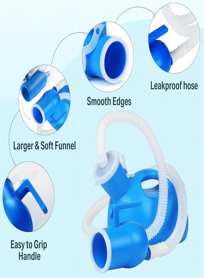 ONEDONE Urinals for Men - Male Urine Bottle Spill Proof Men Urinal Bottle w/Separate Urine Outlet Portable Pee Container 68 OZ for Hospital Home Camping Car Travel Leakproof 59" Shrinkable Hose - Image 5