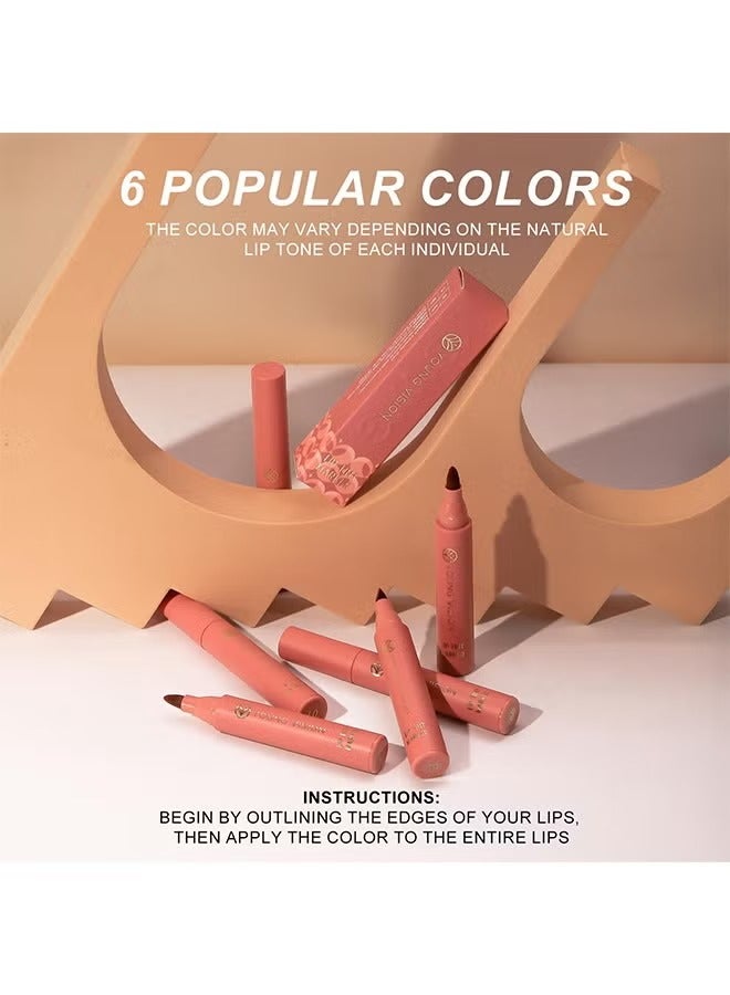 YOUNG VISION Lip Tint Marker, Lightweight Lip Stain, Liquid lipstick with Nude Matte Shades, Lip Liner and Stick 2-in-1, Long Wearing and Waterproof #04 - Image 4