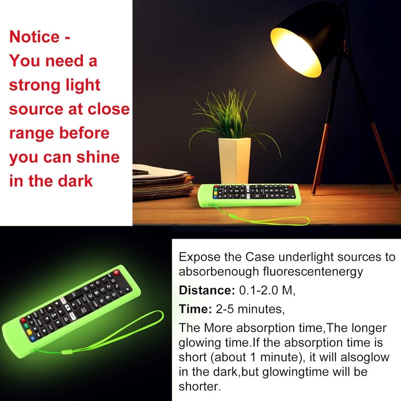 Angrox Silicone Protective Case for LG-TV-Remote Glow in The Dark, Remote Cover for LG Smart TV AKB75095307 AKB75375604 AKB74915305(Luminous Green + Blue)【2 Pack】 - Image 3