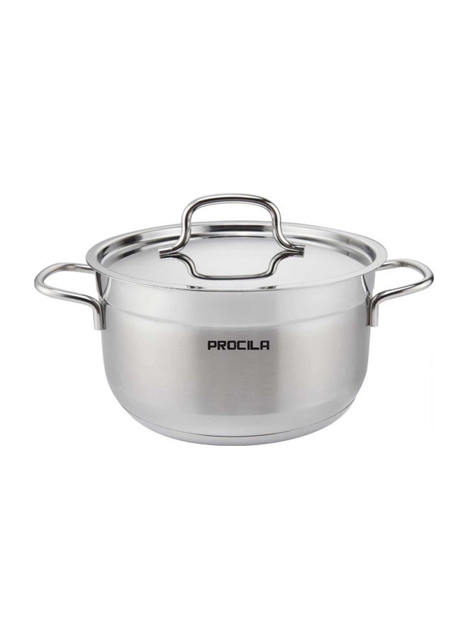 PROCILA Alpha Stainless Steel Cooking Pot 24CM Silver With 5 Induction Layers Bottom - Image 1