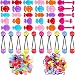 Giegxin 60 Pcs Self Hinge Plastic Hair Barrettes Set, Ball Bubble Hair Accessories with Elastic Ponytail Holders and Toddler Hair Ties (Novel Style) - Image 2