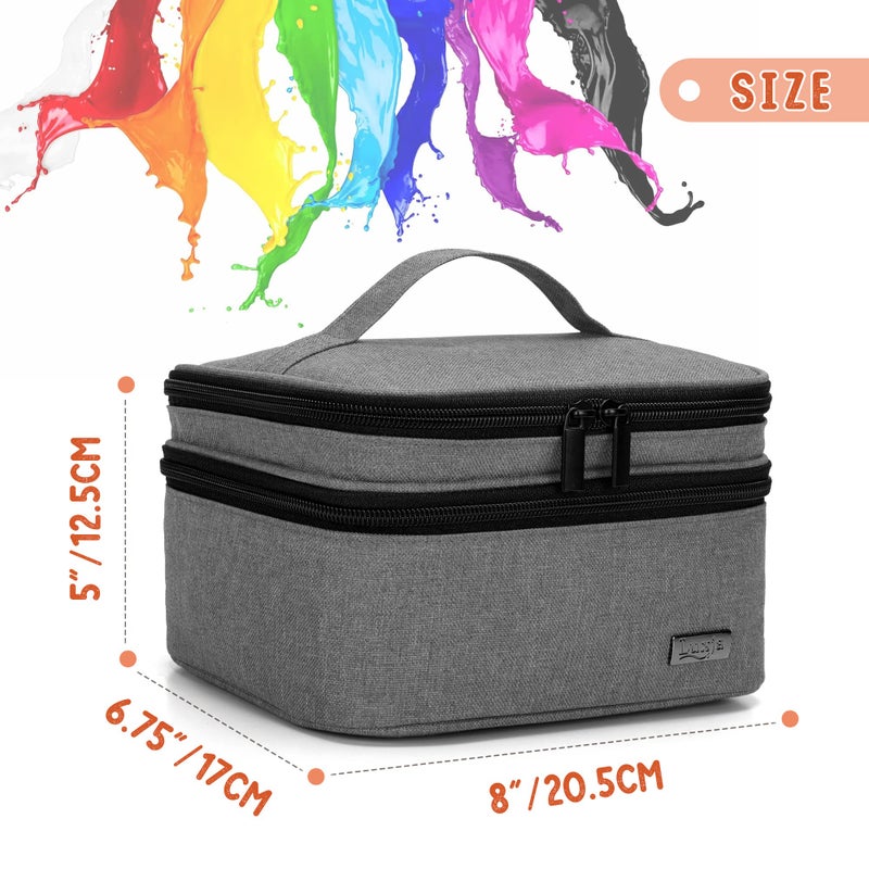 LUXJA Nail Polish Carrying Case - Holds 20 Bottles (15ml - 0.5 fl.oz), Portable Organizer Bag for Nail Polish and Manicure Set, Gray - Image 5