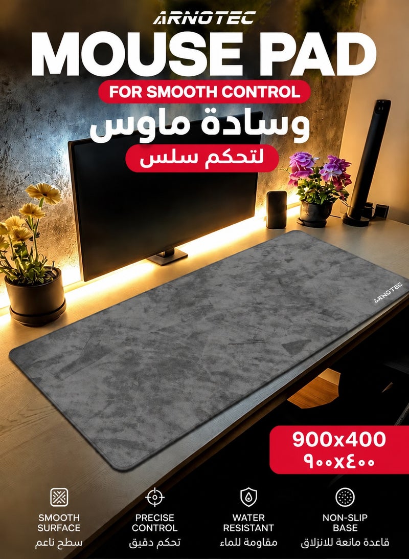 ARNOTEC XXL Gaming Mouse Pad 400×900×3mm – Large Extended Waterproof Mouse Mat with Smooth Surface & Non-Slip Rubber Base for Keyboard & Desktop - Image 1