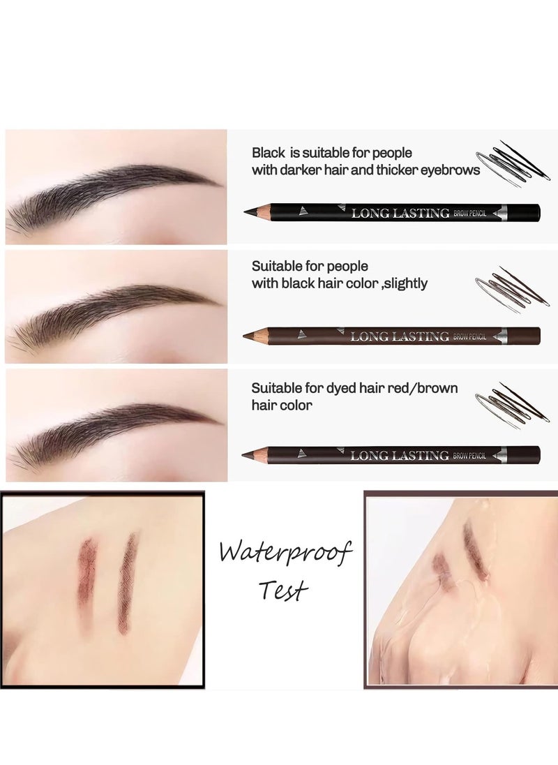 Sumeitang 12 Pcs Dark Brown Eyebrow Pencil Eyeliner Makeup，Soft Textured，Easy to Color，Waterproof，Long Lasting Eyebrow Tint Pen for Fills in Sparse Areas and Gaps Create a Natural Eye Brow  - Image 5