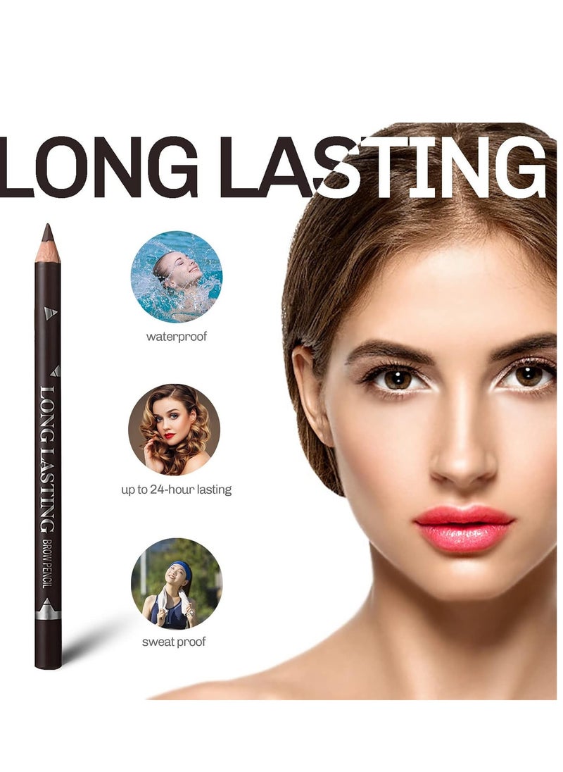 Sumeitang - 12 Pcs Dark Brown Eyebrow Pencil Eyeliner Makeup，Soft Textured，Easy to Color，Waterproof，Long Lasting Eyebrow Tint Pen for Fills in Sparse Areas and Gaps Create a Natural Eye Brow - Image 1