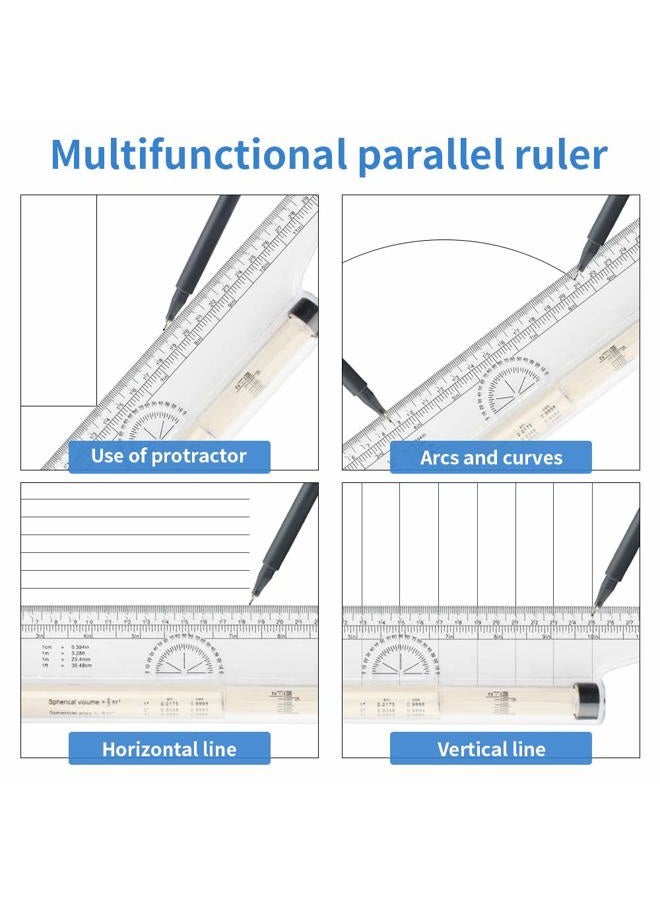 MYLIFEUNIT Multi-Purpose Drawing Parallel Rolling Ruler Balancing Scale - Image 5