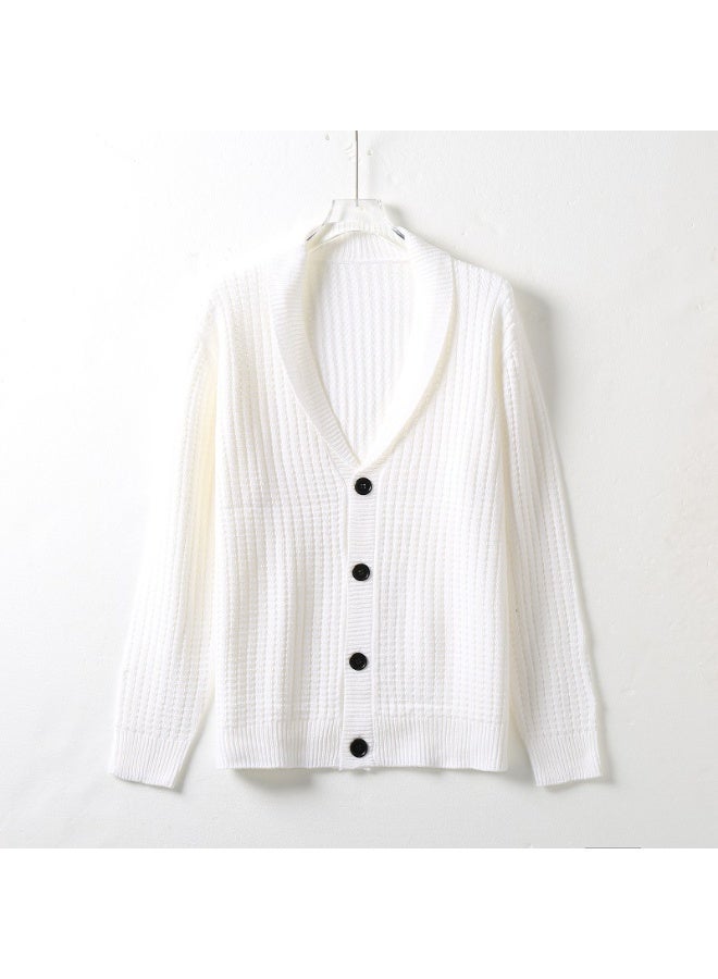 NIBEMINENT Men Single Breasted Autumn Knitted Sweaters Lantern Sleeve Winter Warm Clothes  Hollow Out Mens Sweater Cardigans - Image 2