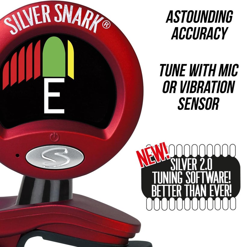 SNARK Silver Chromatic Tuner, Red (SIL-RED) - Image 4
