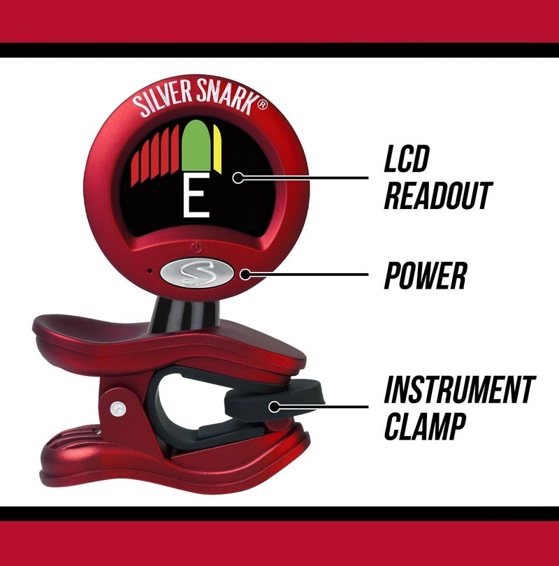 SNARK Silver Chromatic Tuner, Red (SIL-RED) - Image 2