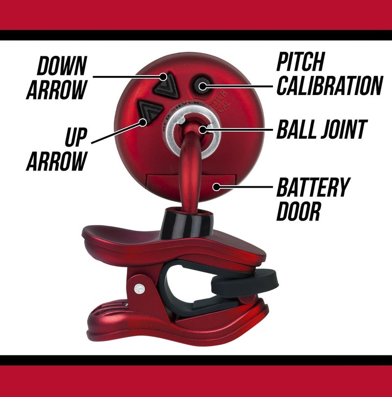SNARK Silver Chromatic Tuner, Red (SIL-RED) - Image 3