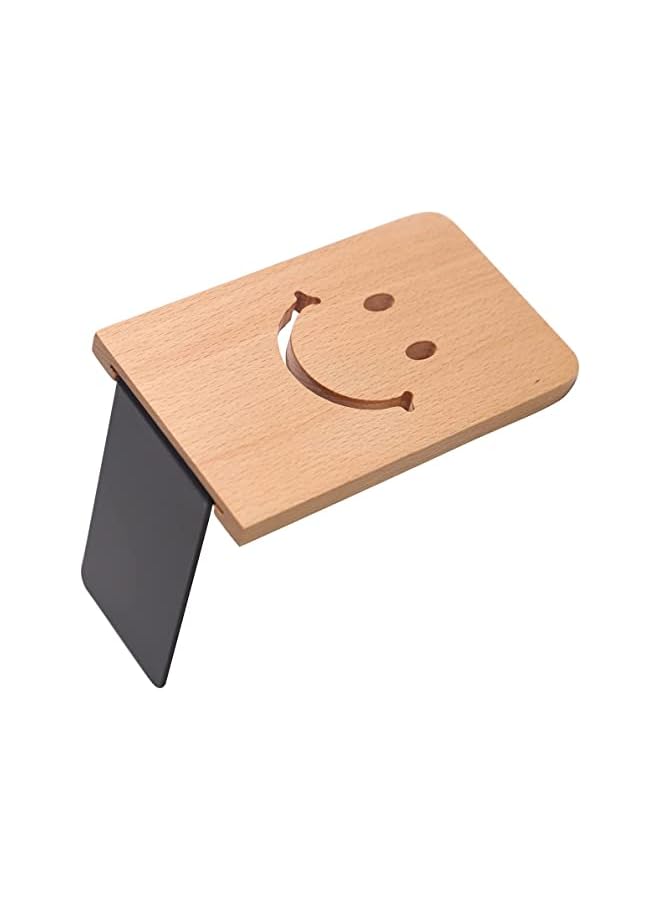 The Bros Wood Bookends for Shelves, Non Skid Book Ends for Office Home Kitchen, Smile Bookends for Holiding Books (Beech) - Image 4