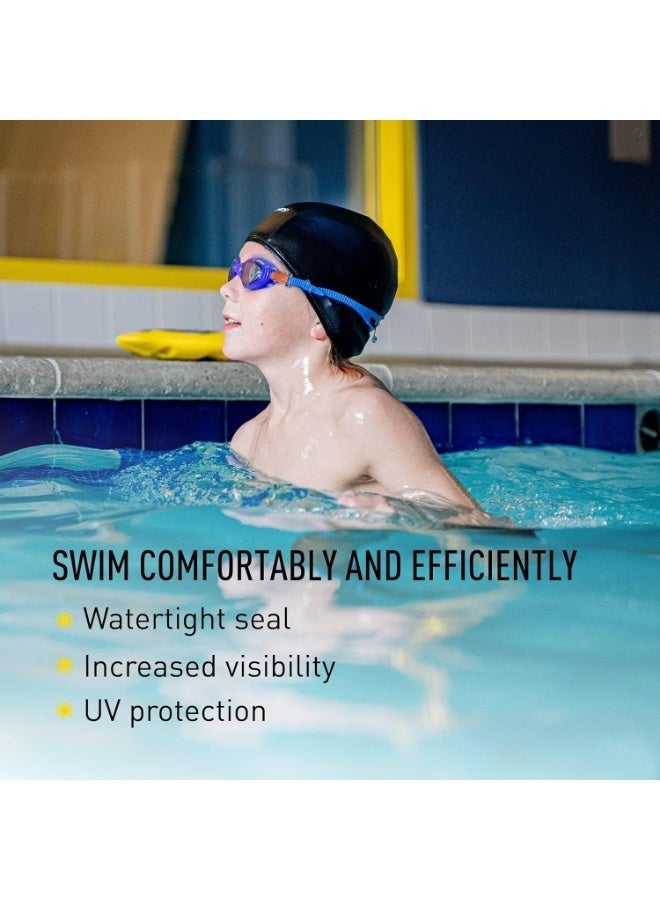 FINIS Betta Swim Goggles for Kids - Ages 5-10 - UV Protection - Anti-Fog Lenses - Soft Silicone Fit - Blue - Image 3