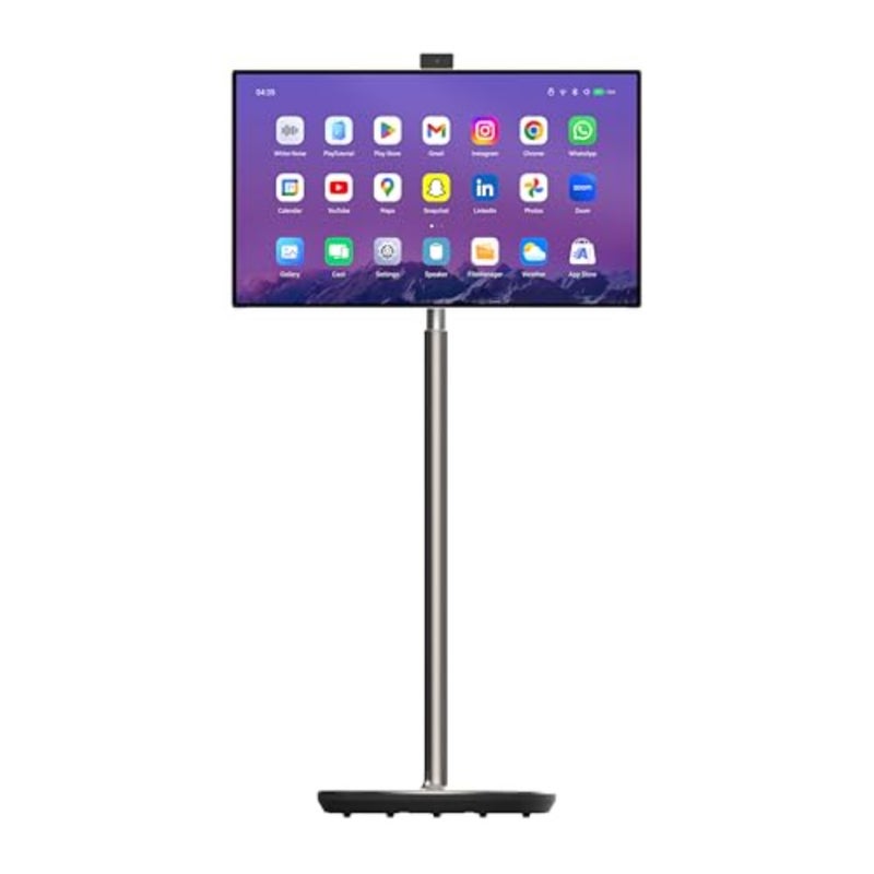 Portable Smart TV for home office use, IPS panel, black, 4K UHD resolution with built-in camera and mic, full rotation, touch screen, stereo speakers, app support, remote control - Image 4