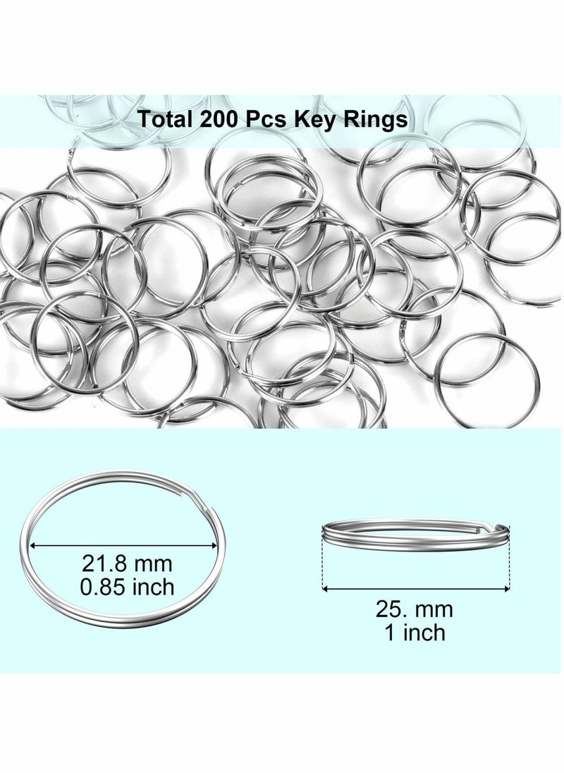 Generic - Split Ring, Small Key Rings Bulk Split Keychain Rings DIY Craft Metal Keychain Connector Accessories 200 Pcs - Image 1