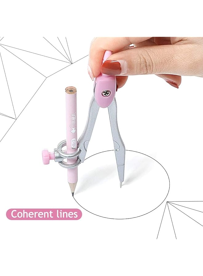 إيروريكس مجموعة أدوات الرياضيات مكونة من 8 قطع هندسية مع صندوق تخزين مقاوم للكسر، مجموعة أدوات هندسية للمدرسة تتضمن مسطرة ومنقلة وبوصلة وقلم رصاص ومبراة وممحاة وما إلى ذلك، مناسبة للطلاب - Image 5