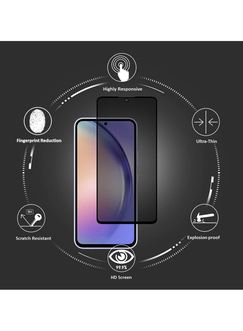 YJS Glass for Samsung Galaxy A56 5G Privacy Glass Screen Protector Anti-Spy Tempered Glass Film 9H Hardness Scratch Resistant Bubble Free Glass Screen Protector for Samsung Galaxy A56 5G - Image 2