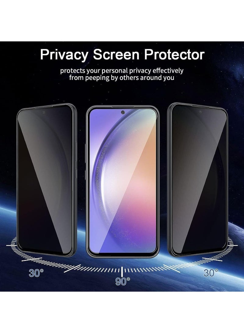 YJS Glass for Samsung Galaxy A56 5G Privacy Glass Screen Protector Anti-Spy Tempered Glass Film 9H Hardness Scratch Resistant Bubble Free Glass Screen Protector for Samsung Galaxy A56 5G - Image 3