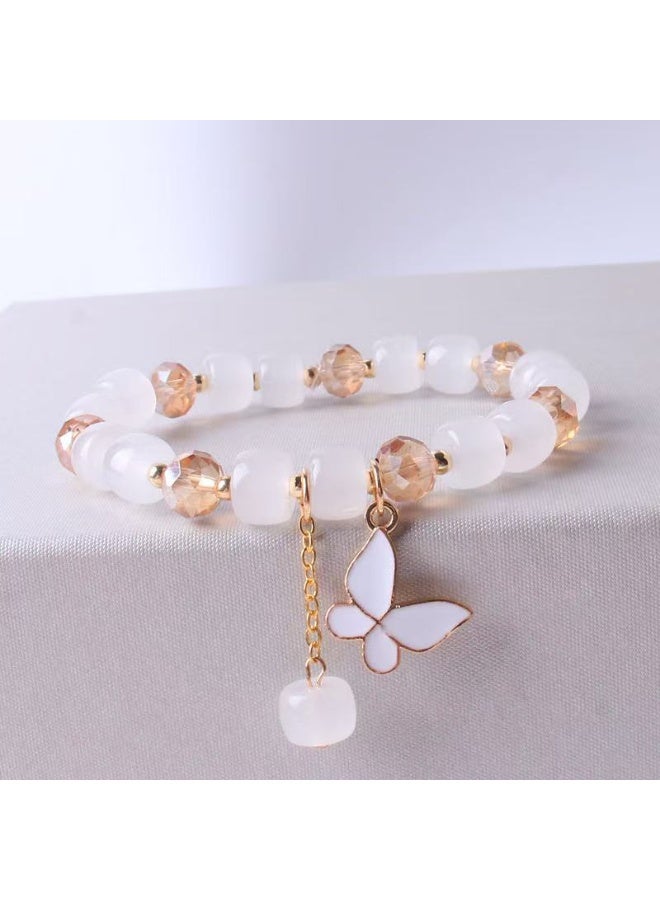 Goolsky Crystal Butterfly Pendant Glass Bead Bracelet – Forest-Inspired Charming Hand Chain for Women - Image 4