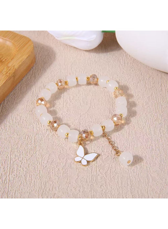 Goolsky Crystal Butterfly Pendant Glass Bead Bracelet – Forest-Inspired Charming Hand Chain for Women - Image 5