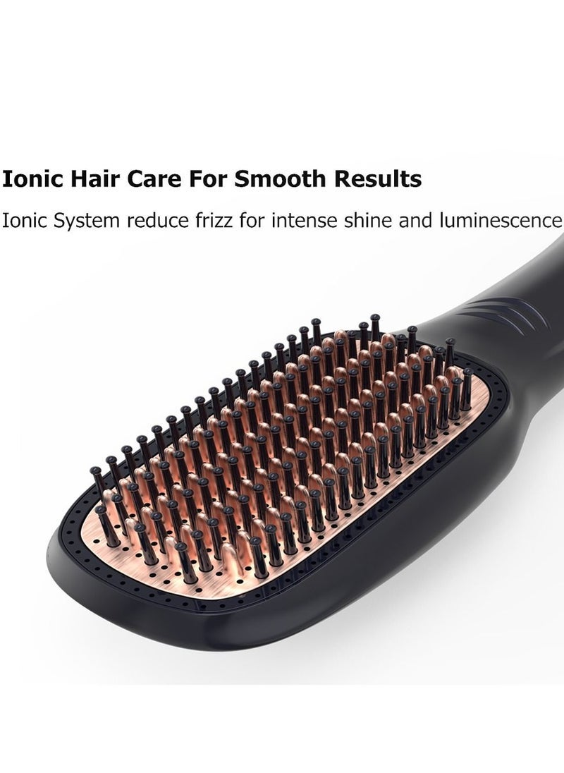 جوي كير Hot Air Styling & Drying Brush – 2-in-1 Hair Dryer Brush with Volumizing & Straightening Function | Ionic Blow Dryer Brush for Frizz-Free Shine | Detangling Round Brush for Fast Dry & Smooth Finish | Black Hair Styler for All Hair Types - Image 3