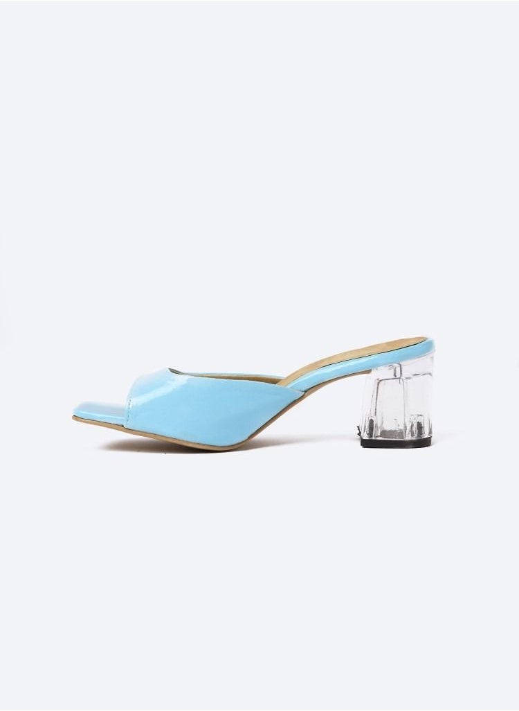 Zahwa Slipper Leather Verne  Middle Transparent Heels  - Image 4