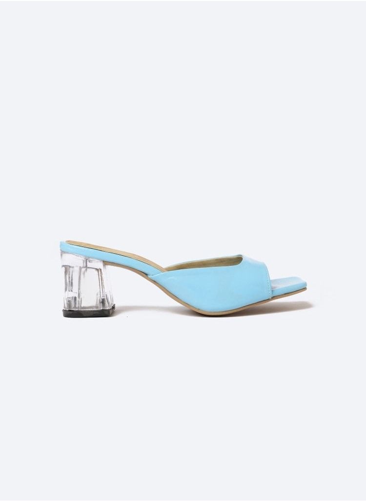 Zahwa Slipper Leather Verne  Middle Transparent Heels  - Image 3