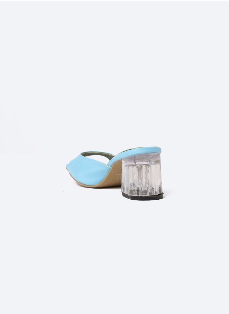 Zahwa Slipper Leather Verne  Middle Transparent Heels  - Image 5