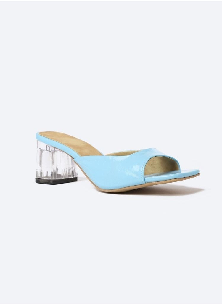 Zahwa Slipper Leather Verne  Middle Transparent Heels  - Image 1