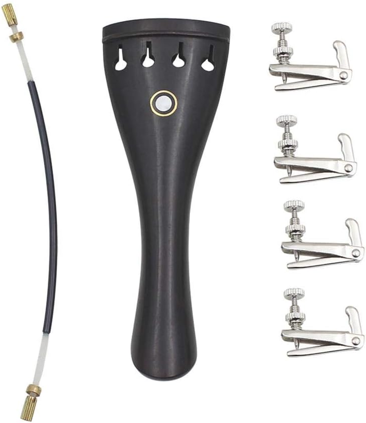 Dilwe 3 in 1 Violin Set, Violin Tailpiece & Tailpiece Rope & Tuners Kits Set for 4/3 4/4 Violin Replacement Part - Image 2