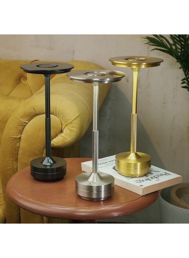 CHRONOS مصباح طاولة LED بدون سلك كرونوس أوريولا (ذهبي) - قابل لإعادة الشحن عبر USB مع تحكم باللمس قابل للتعتيم مع 3 ألوان ضوء قابلة للتعديل لمصباح الطاولة للفندق، المقهى، المطعم أو المنزل بجانب السرير، في المنتصف أو لتناول الطعام - Image 2