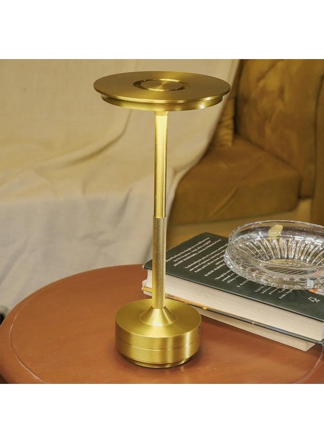 CHRONOS مصباح طاولة LED بدون سلك كرونوس أوريولا (ذهبي) - قابل لإعادة الشحن عبر USB مع تحكم باللمس قابل للتعتيم مع 3 ألوان ضوء قابلة للتعديل لمصباح الطاولة للفندق، المقهى، المطعم أو المنزل بجانب السرير، في المنتصف أو لتناول الطعام - Image 3