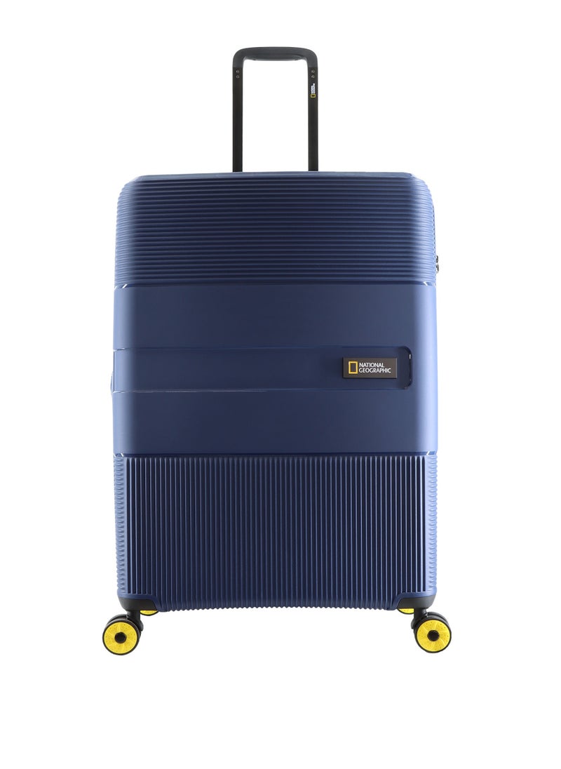 NATIONAL GEOGRAPHIC National Geographic Cavern Check-In Large PP Hardside Luggage Navy, Durable/ Unbreakable/ Lightweight/ Anit-theft Zipper/ 4 Double Wheel TSA Lock Suitcase Trolley Bag (71 cm/ 28 Inch).  - Image 1