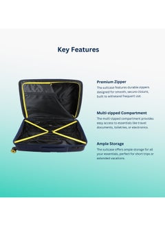 NATIONAL GEOGRAPHIC National Geographic Cavern Check-In Large PP Hardside Luggage Navy, Durable/ Unbreakable/ Lightweight/ Anit-theft Zipper/ 4 Double Wheel TSA Lock Suitcase Trolley Bag (71 cm/ 28 Inch).  - Image 5