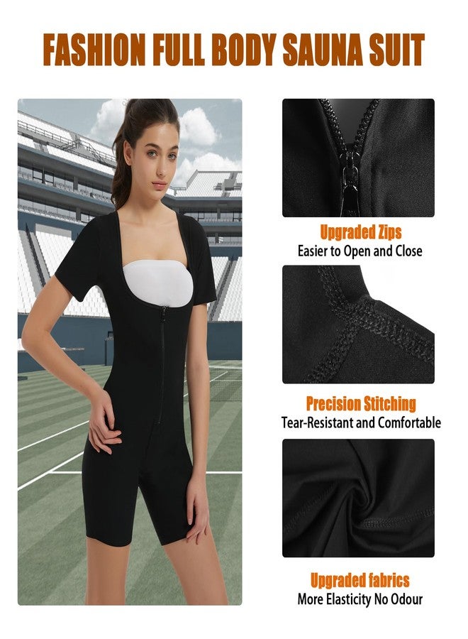 Donason Sauna Suit for Women Slimming Waist Trainer Vest 3 In 1 Sliming Full Body Shaper Gym Workout Top With Short Sleeve - Image 4