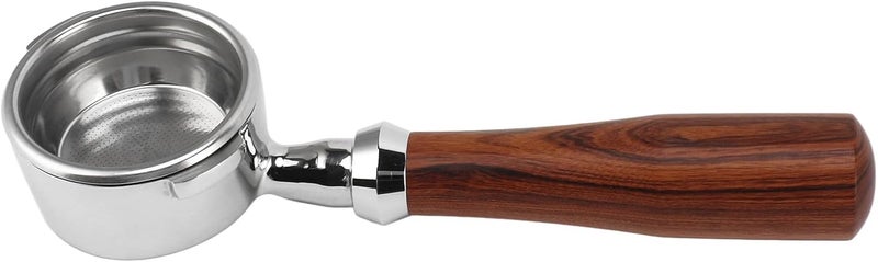 Asixxsix Bottomless Portafilter 58mm, Stainless Steel Dual Ears Handle for Safety, Accessories with Wooden Handle and 58mm Filter Basket for Machines Including (E Classic Rosewood) - Image 2