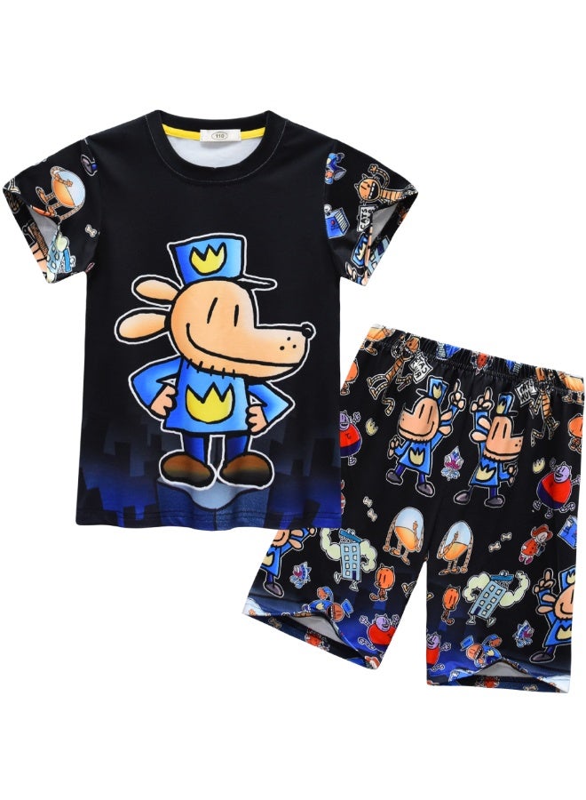Dog Man Dog Graphic Loungewear Set Short Sleeve Top & Shorts Breathable Cool Fabric for Fans - Image 1